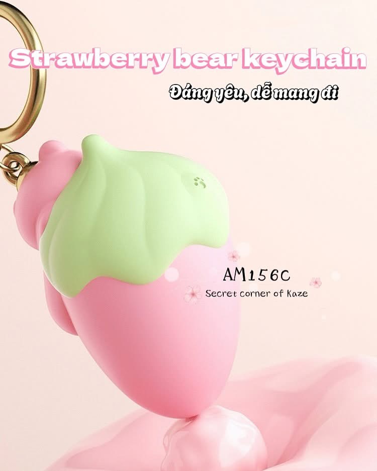 Móc khóa gấu dâu sextoy AM156c