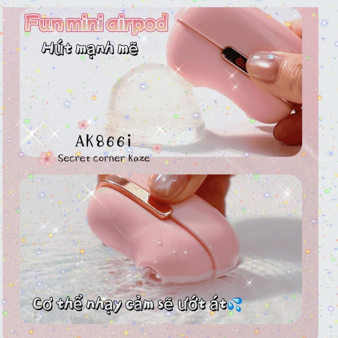 Mini airpod sextoy rung hút nhiều đầu AK866i