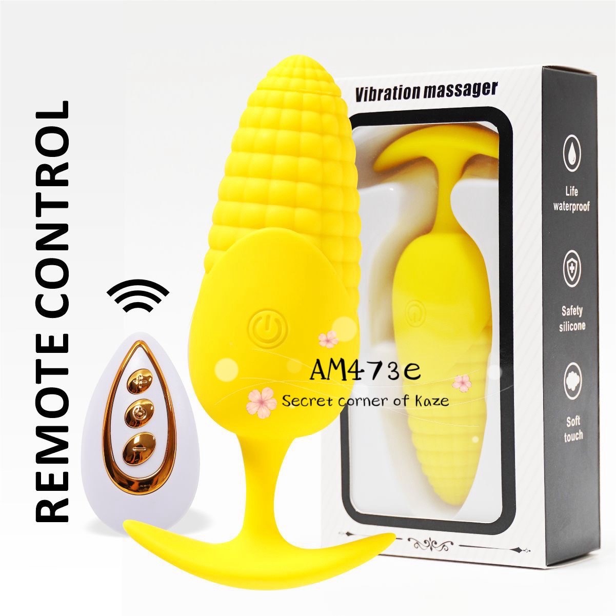 Corn buttplug vibrator bắp sextoy rung AM473e