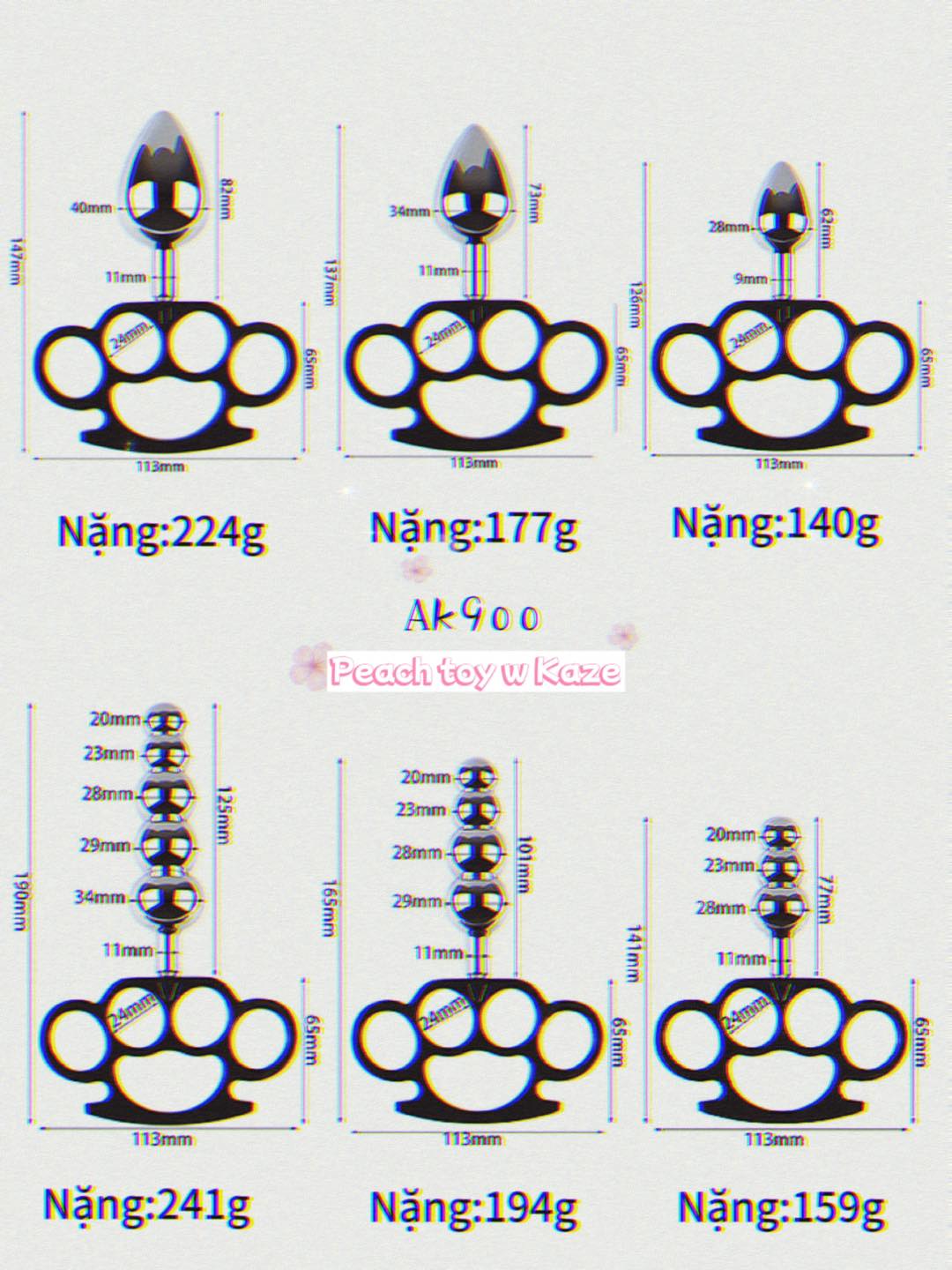 Buttplug tay gấu ( brass knuckles ) Ak900