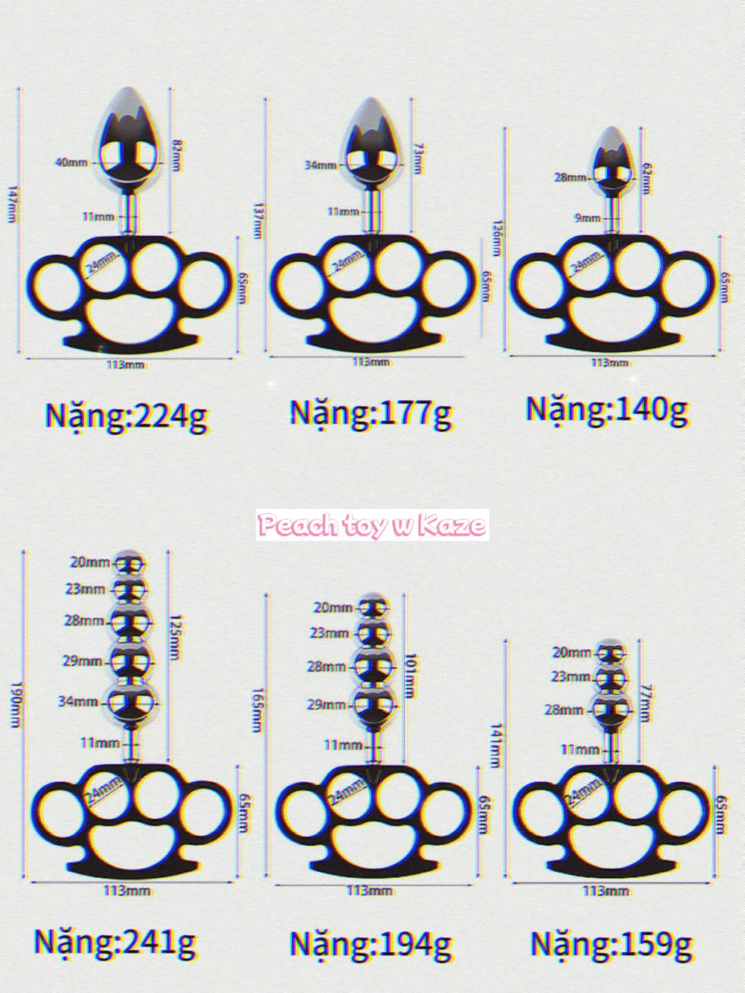 Buttplug tay gấu ( brass knuckles ) Ak900