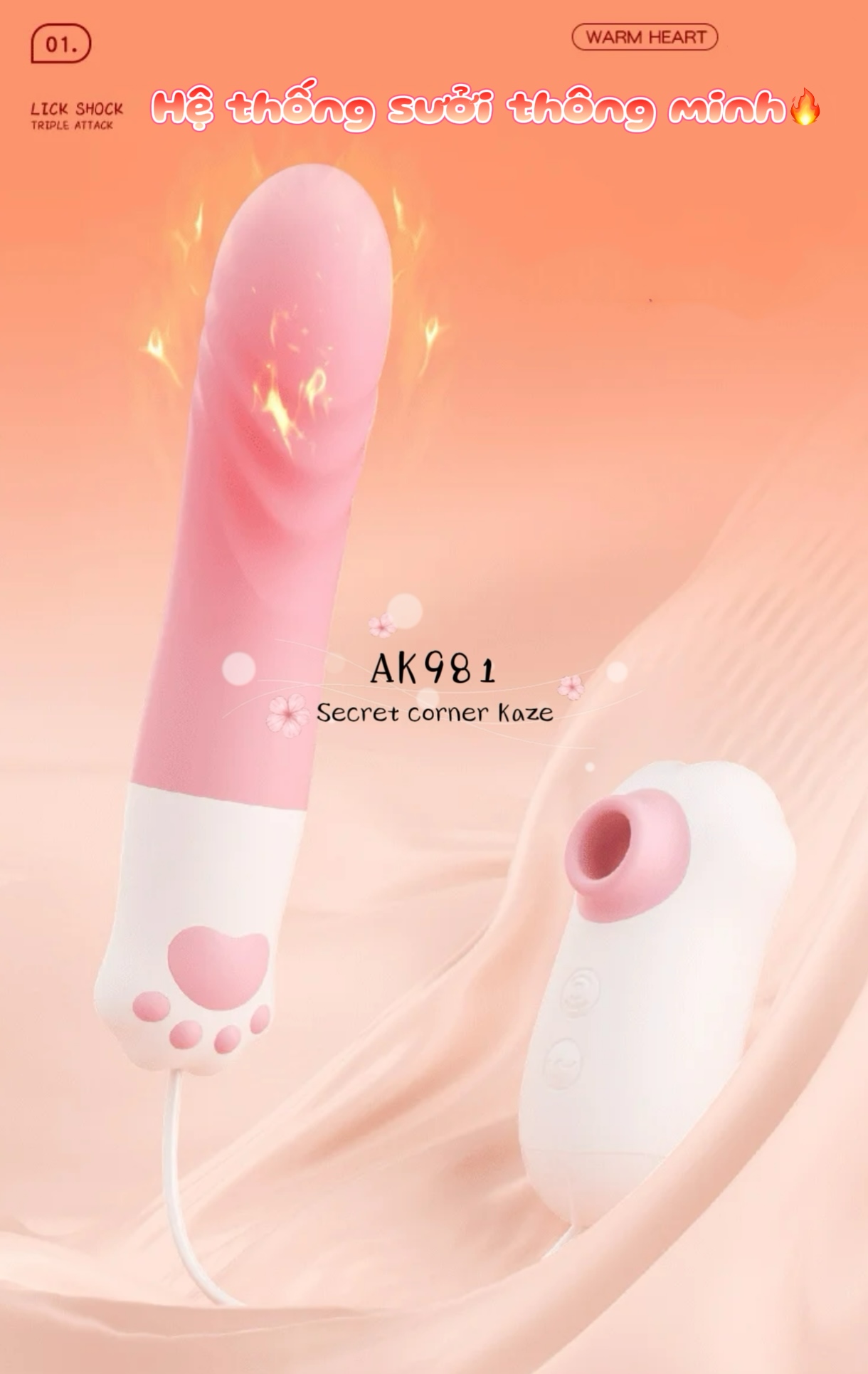 Cute cat sextoy rung thụt hút AK981