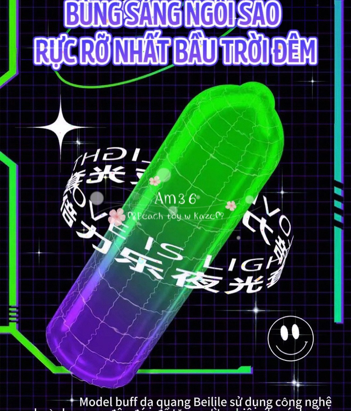 Condom glowing cyber style  ( Am36 )