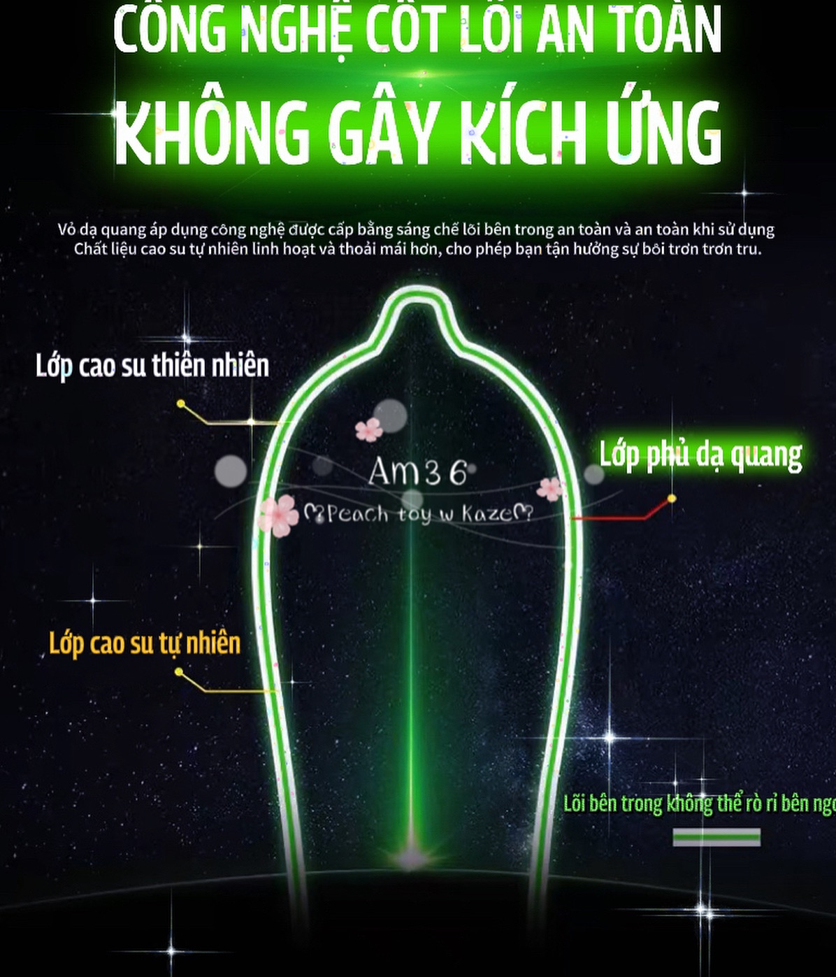 Condom glowing cyber style  ( Am36 )