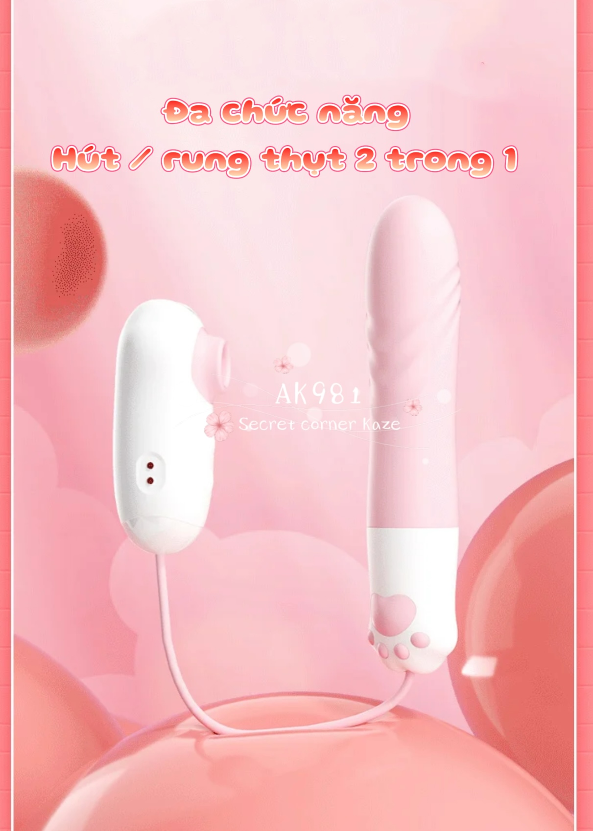 Cute cat sextoy rung thụt hút AK981