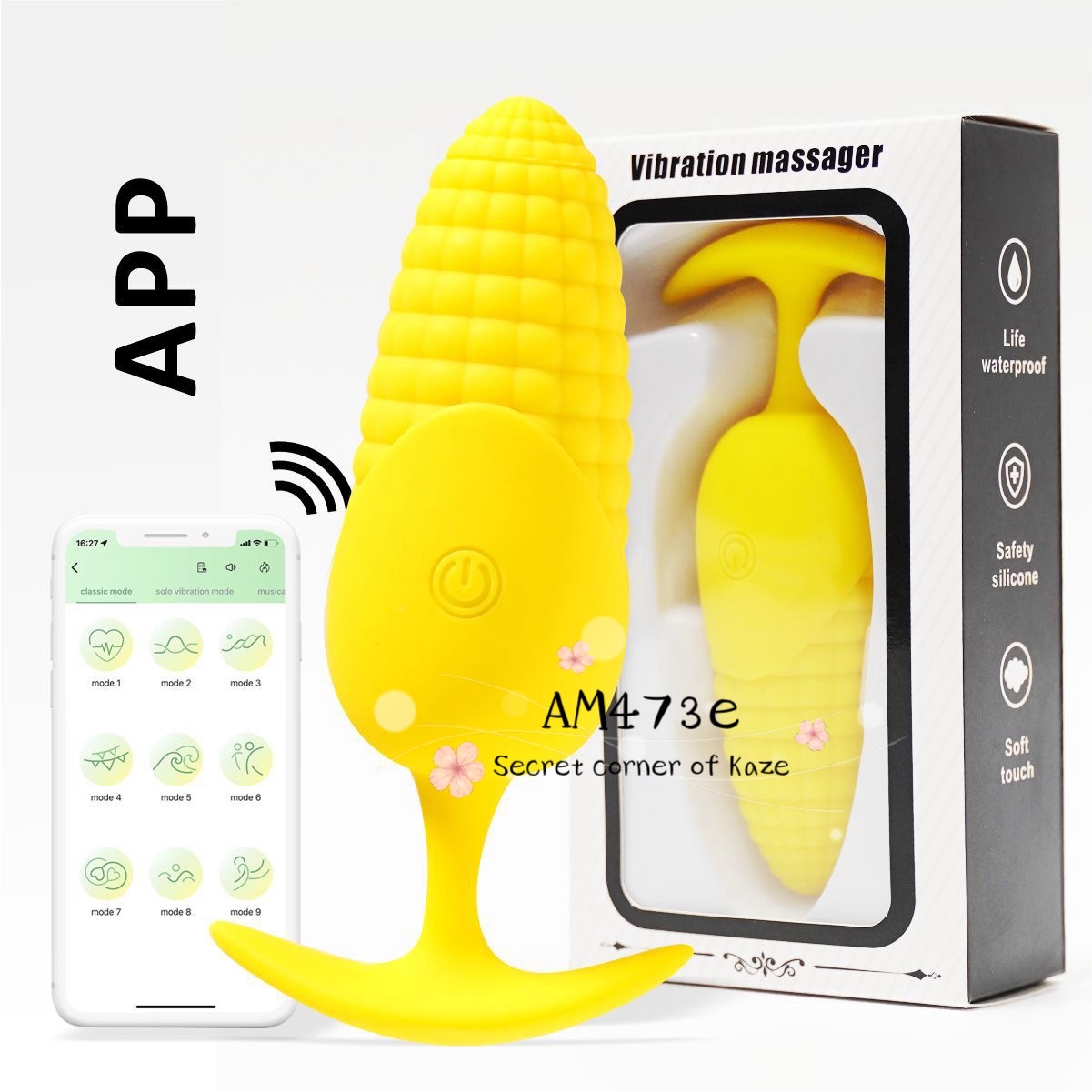Corn buttplug vibrator bắp sextoy rung AM473e