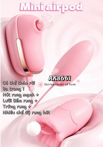 Mini airpod sextoy rung hút nhiều đầu AK866i