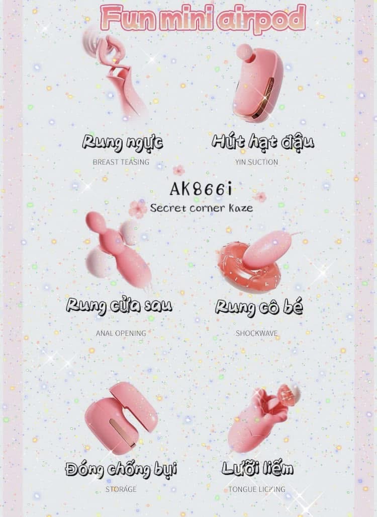 Mini airpod sextoy rung hút nhiều đầu AK866i