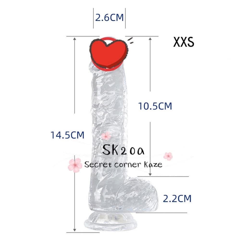 Sextoy silicone trong suốt ba màu SK20a