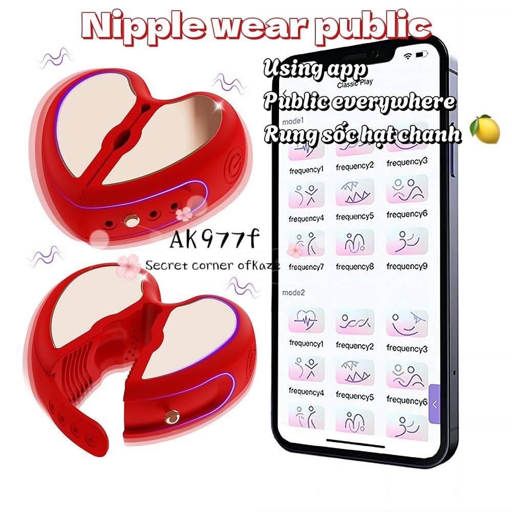 Heart nipple wear public AK977f