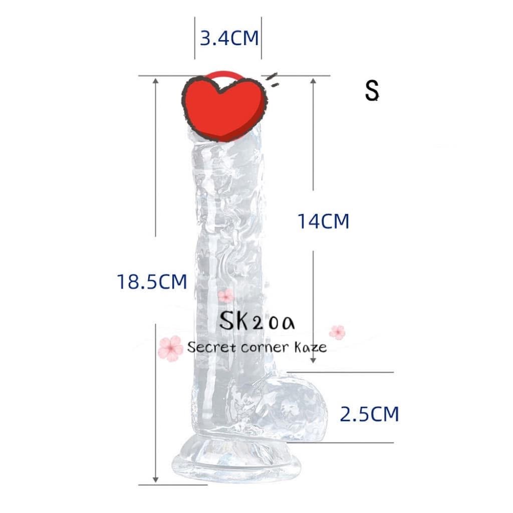 Sextoy silicone trong suốt ba màu SK20a
