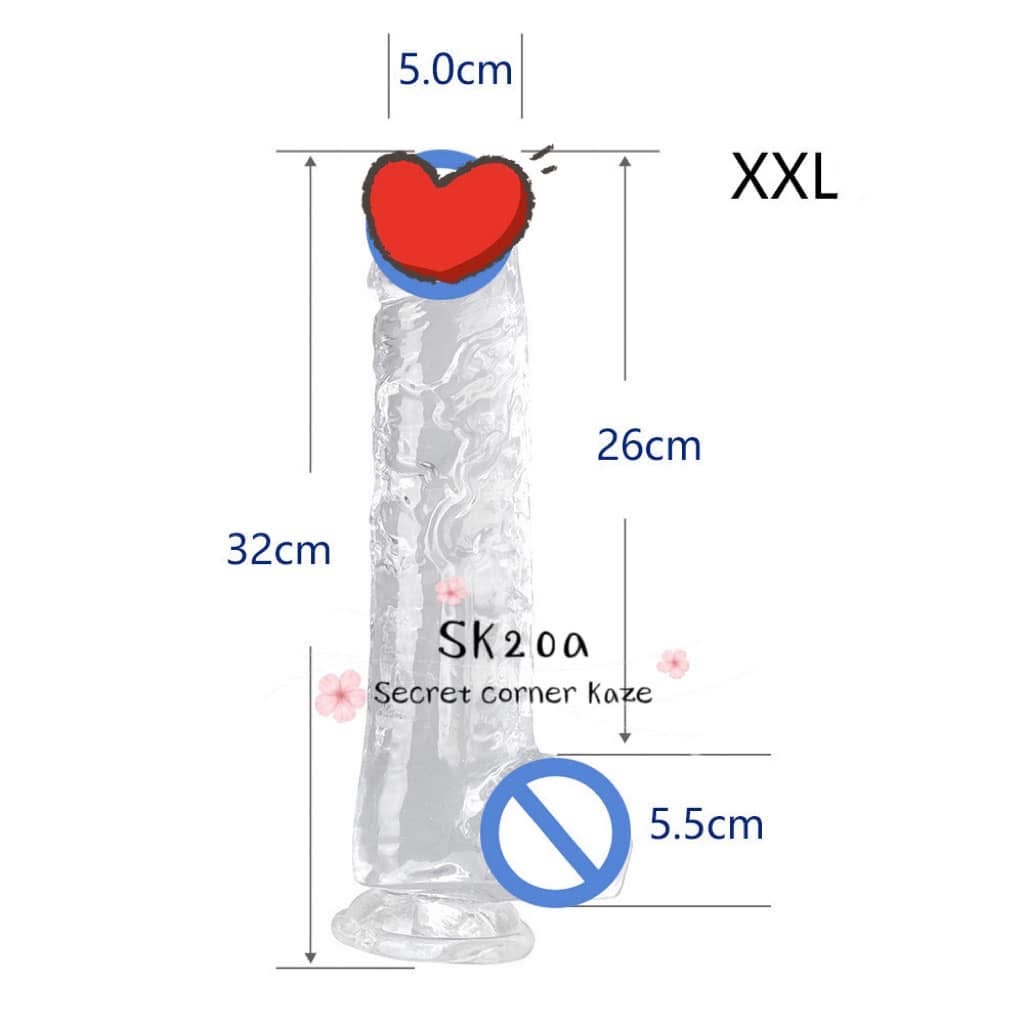 Sextoy silicone trong suốt ba màu SK20a