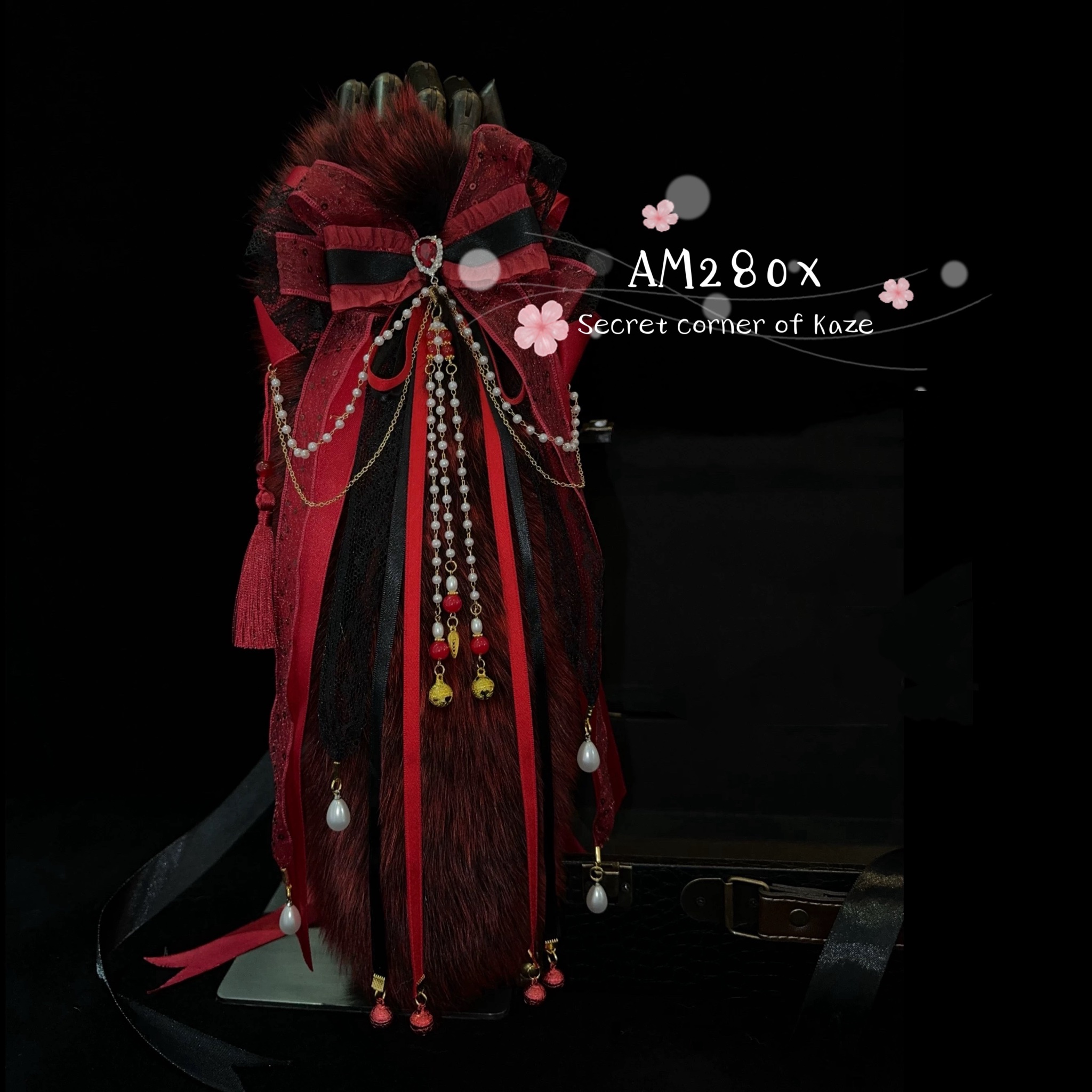 Set kẹp núm, đuôi choker dây dắt BDSM cosplay hồ ly AM280x