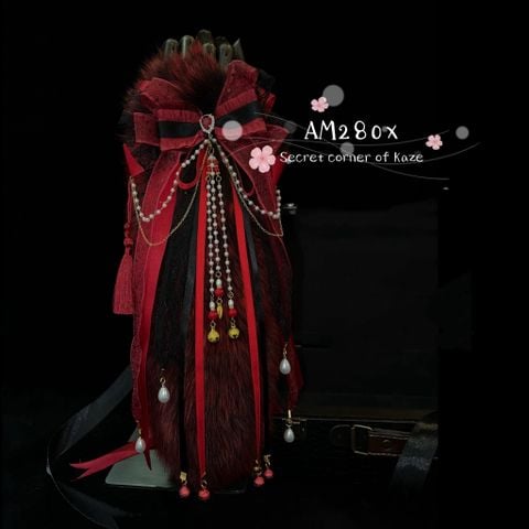 Set kẹp núm, đuôi choker dây dắt BDSM cosplay hồ ly AM280x