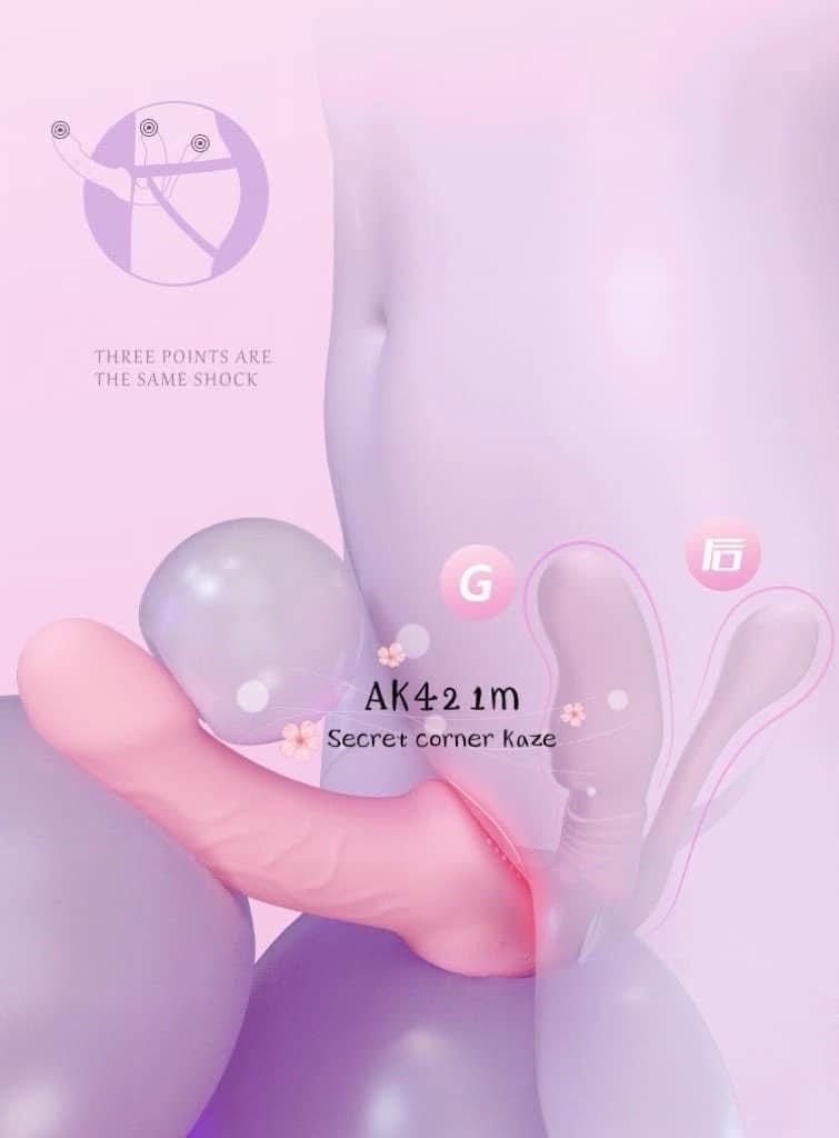 Triple sock vibrator toy lesbian AK421m