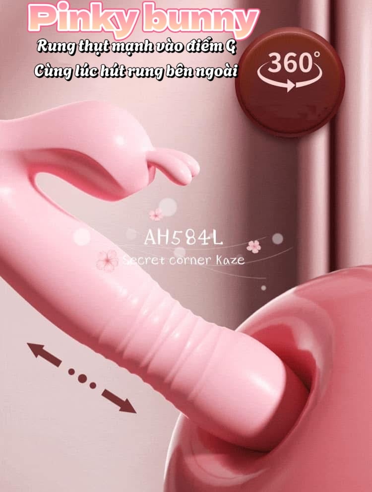 Pinky bunny gậy sextoy rung thụt hút AH584L