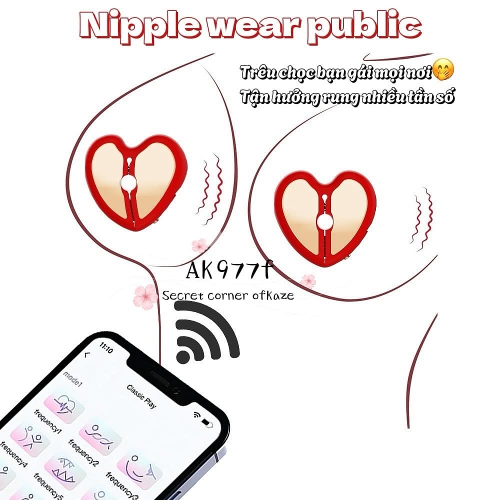 Heart nipple wear public AK977f
