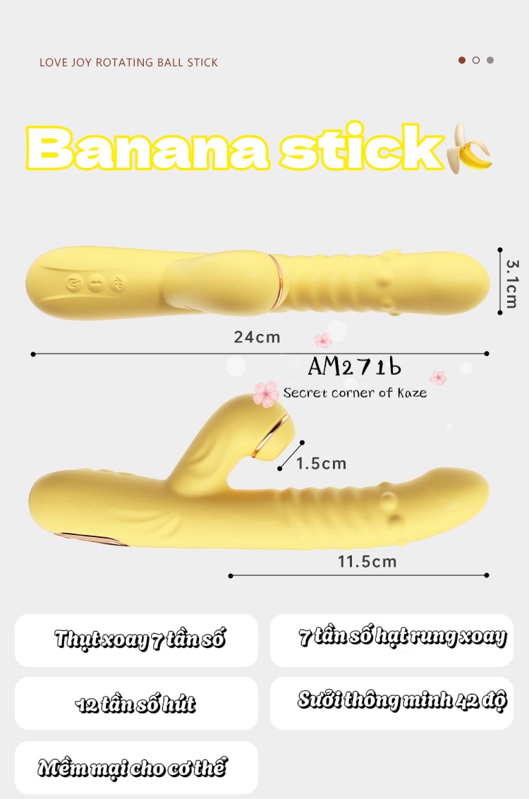 Banana stick gậy rung thụt hút AM271b