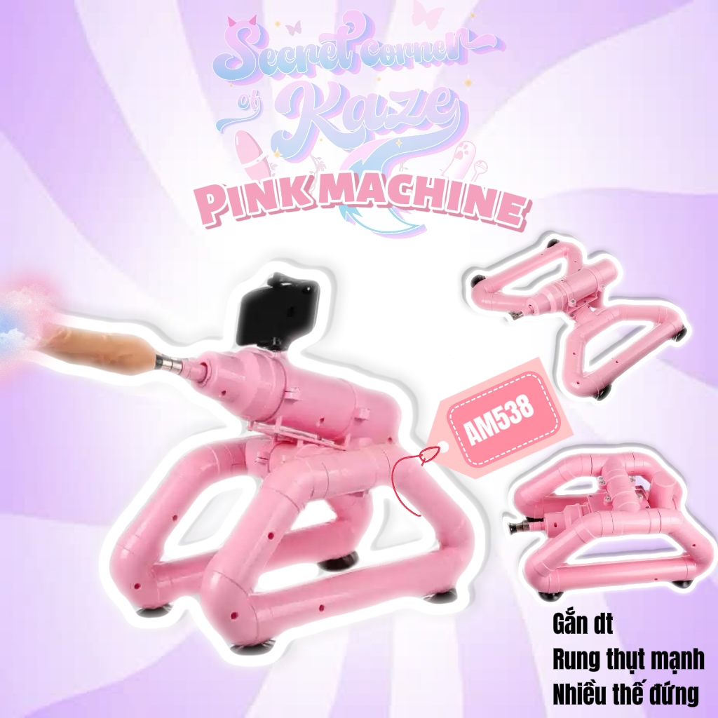 Toy Máy massage chuyên sâu hồng có gắn dt AM538