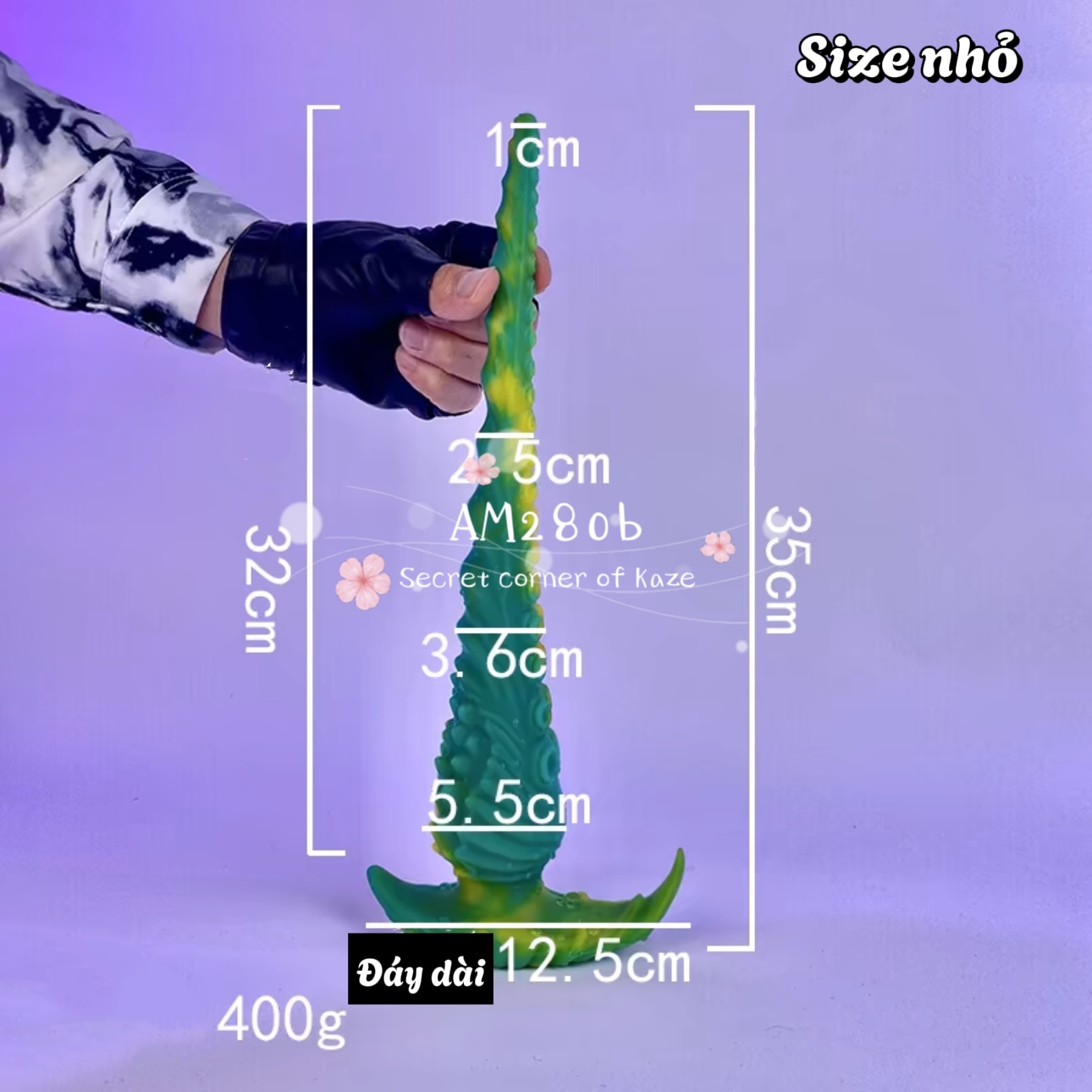 Buttplug tentacle xanh lá AM280b
