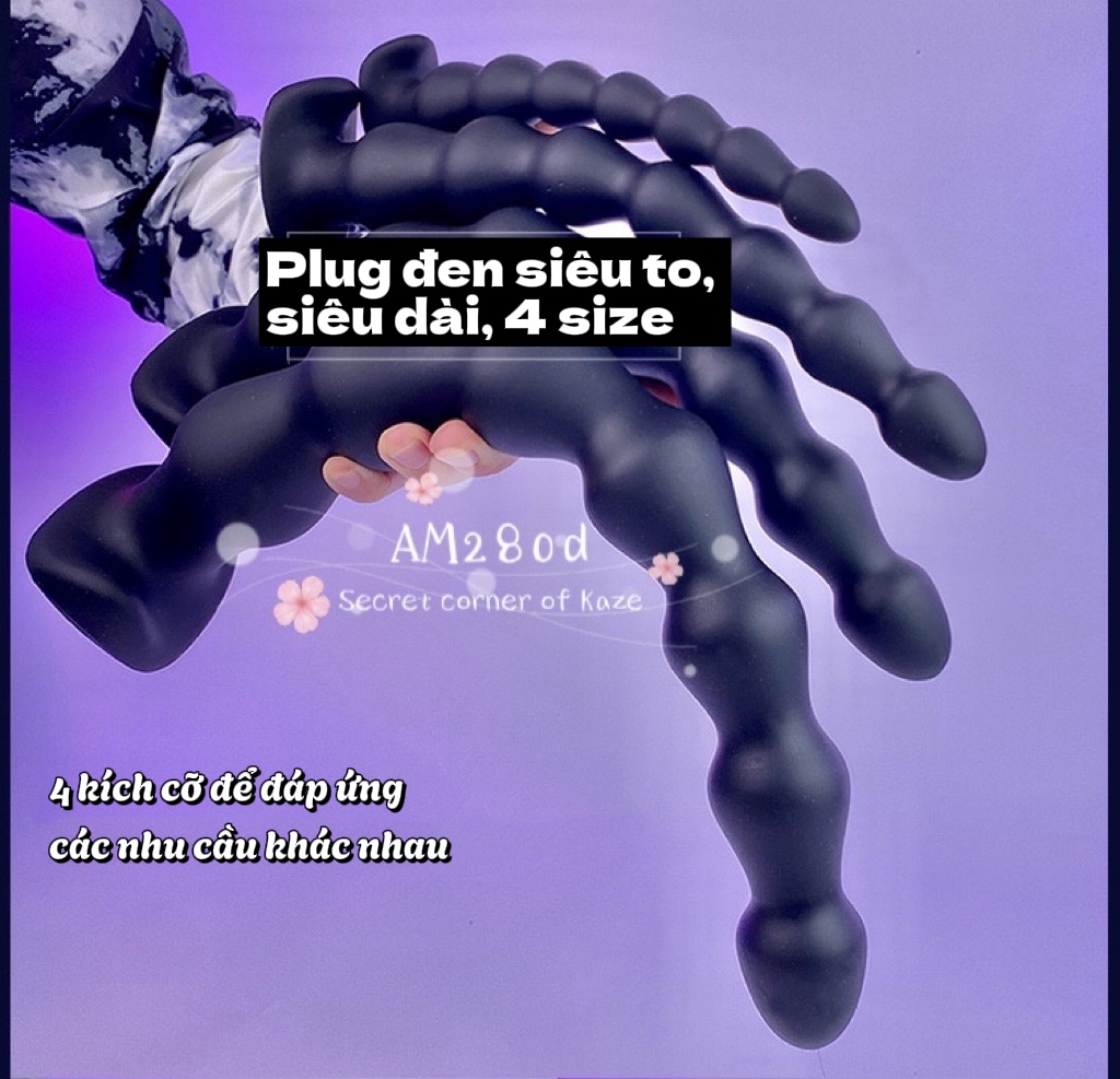 Buttplug sextoy đen dài siêu to AM280d
