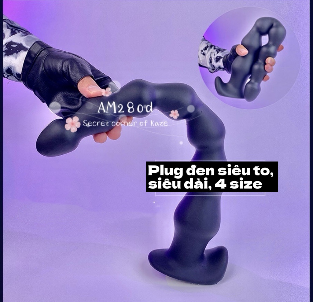 Buttplug sextoy đen dài siêu to AM280d