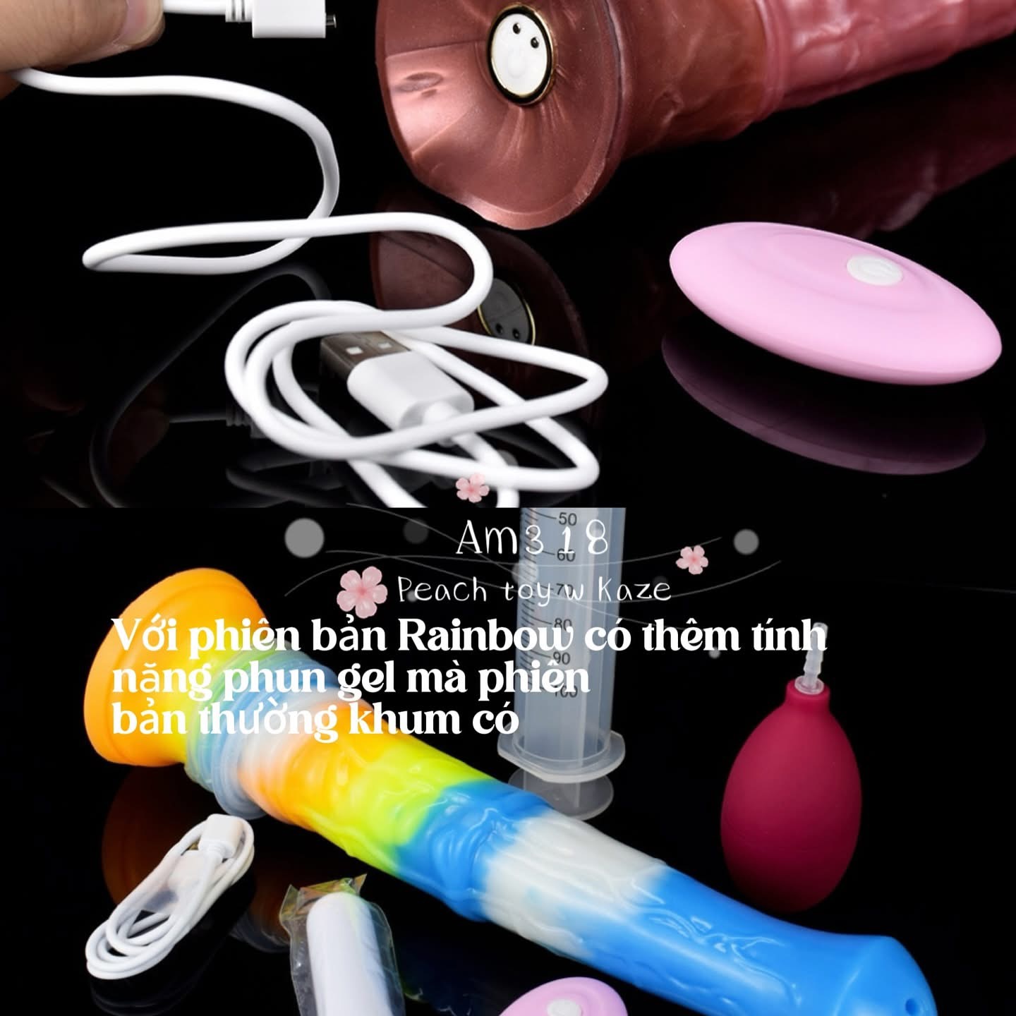 Toy ngựa rung bắn gel dạ quang AM318