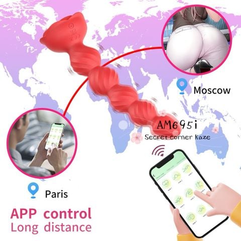 Buttplug hoa hồng rung AM695i