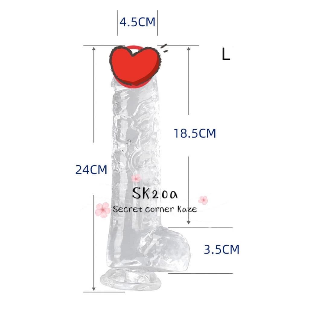 Sextoy silicone trong suốt ba màu SK20a