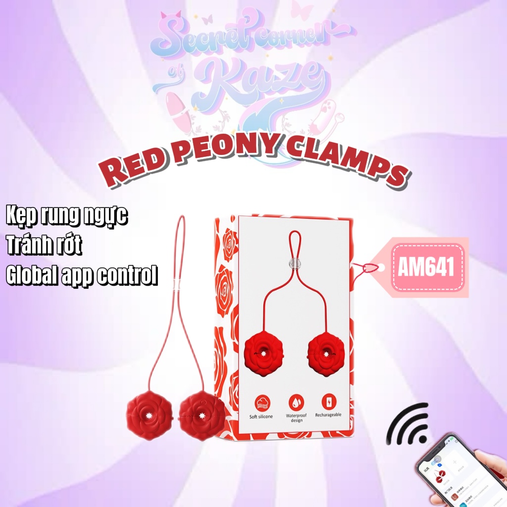 Kẹp rung dú hoa peony rung AM641