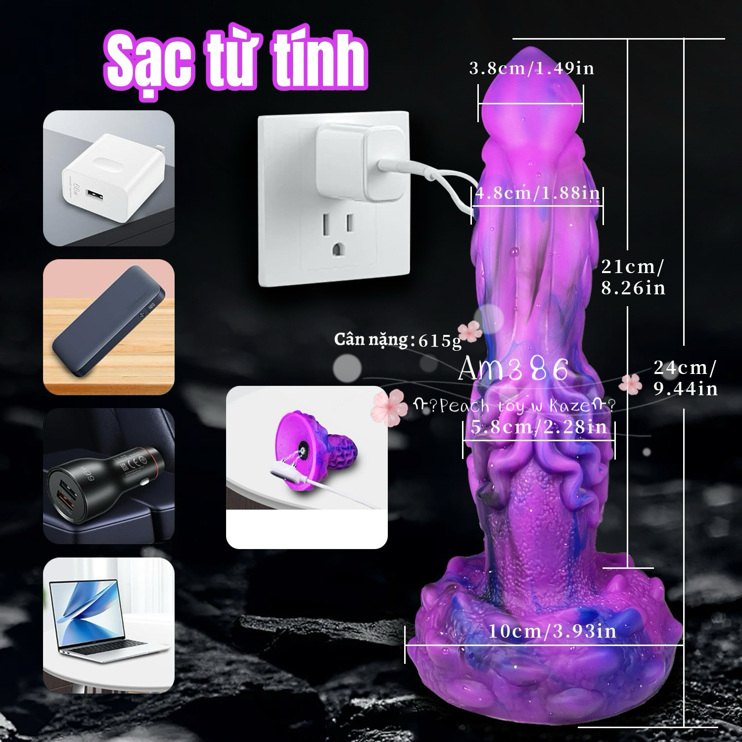 Dildo quái vật hành Tím Am386