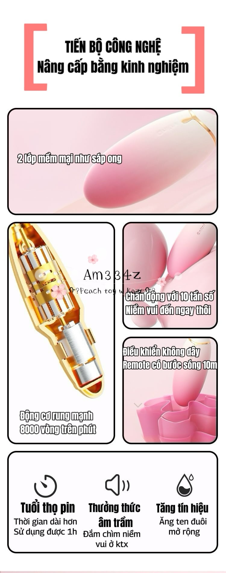 Cutie peach trứng rung AM334z