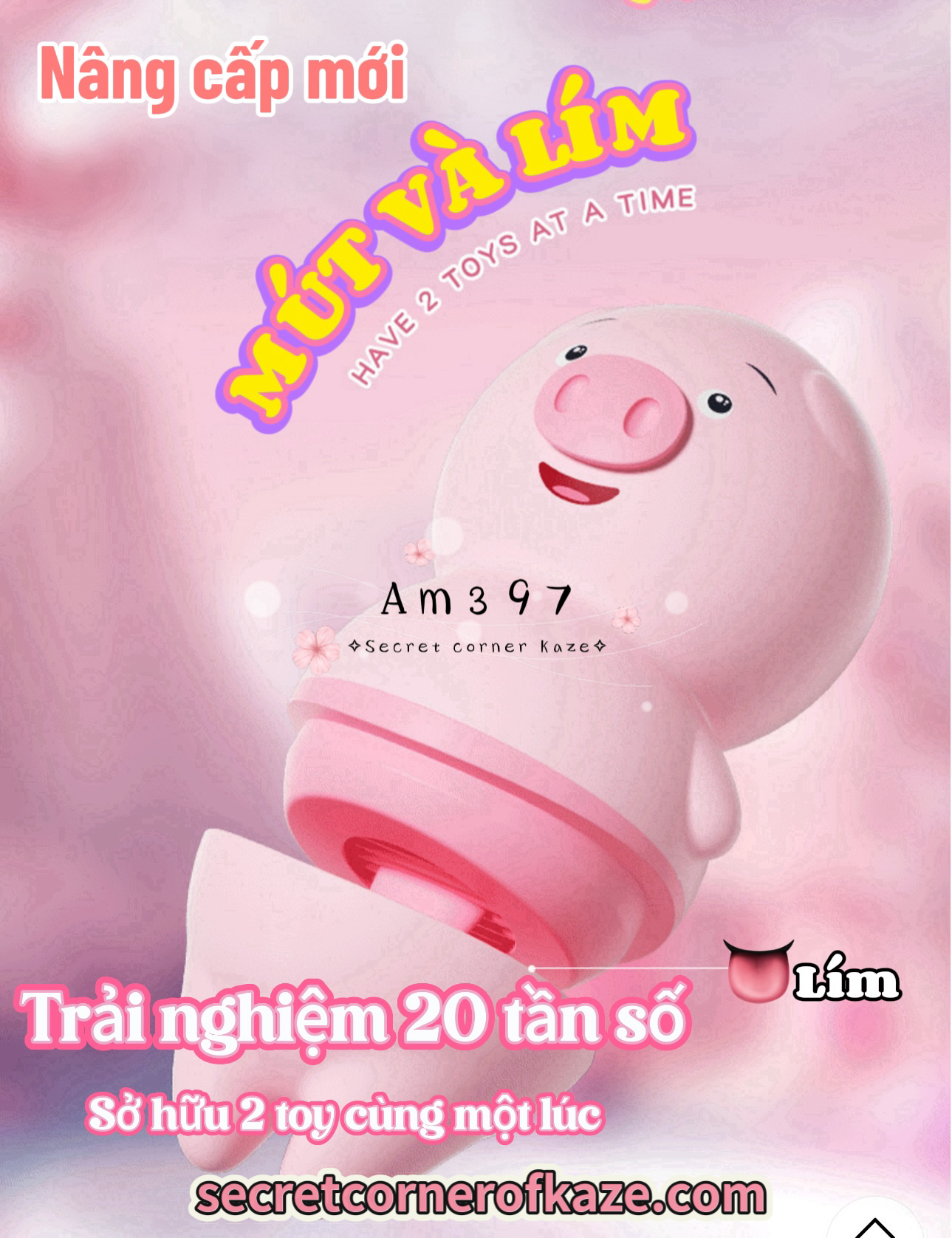 Licking cute pig hút liếm AM397