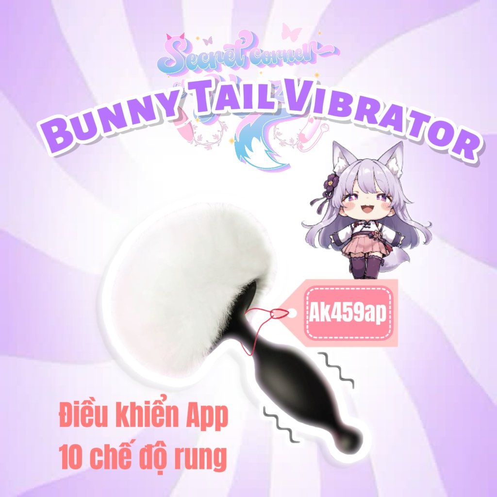 Đuôi thỏ buttplug rung có app AK459a