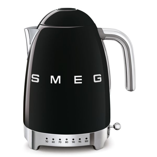 Ấm đun siêu tốc có nhiệt độ hiệu Smeg model KLF04BLEU màu đen - Smeg - Tính năng nổi bậtMở nắp mềm mại (Elegant Soft Opening): Nắp ấm mở nhẹ nhàng khi 