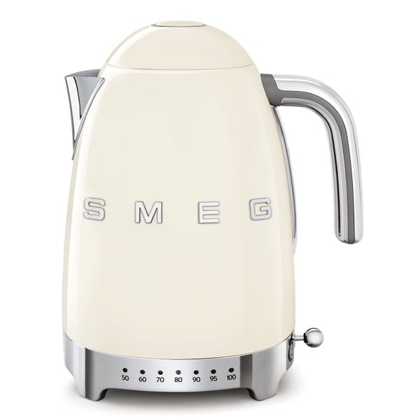 Ấm đun siêu tốc có nhiệt độ hiệu Smeg model KLF04CREU màu kem - Smeg - Tính năng nổi bậtMở nắp mềm mại (Elegant Soft Opening): Nắp ấm mở nhẹ nhàng khi 