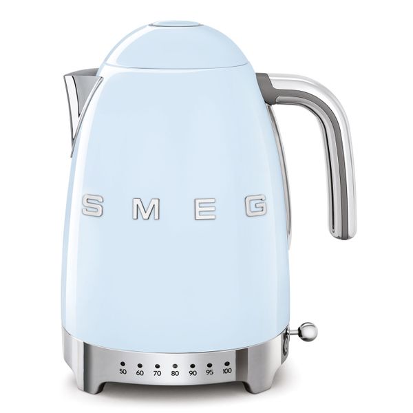 Ấm đun siêu tốc có nhiệt độ hiệu Smeg model KLF04PBEU màu xanh blue - Smeg - Tính năng nổi bậtMở nắp mềm mại (Elegant Soft Opening): Nắp ấm mở nhẹ nhàng khi 