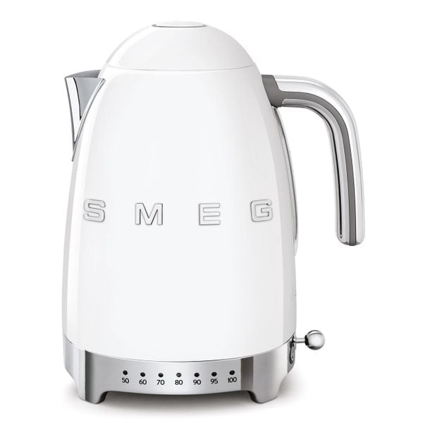 Ấm đun siêu tốc có nhiệt độ hiệu Smeg model KLF04WHEU màu trắng - Smeg - Tính năng nổi bậtMở nắp mềm mại (Elegant Soft Opening): Nắp ấm mở nhẹ nhàng khi 