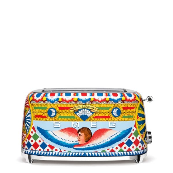 Máy nướng bánh mì Smeg 50's Style TSF02DGEU - Smeg x Dolce&Gabbana - Từng lát bánh giòn tan, thơm lừng chỉ trong nháy mắt với máy nướng bánh mì 4 khe