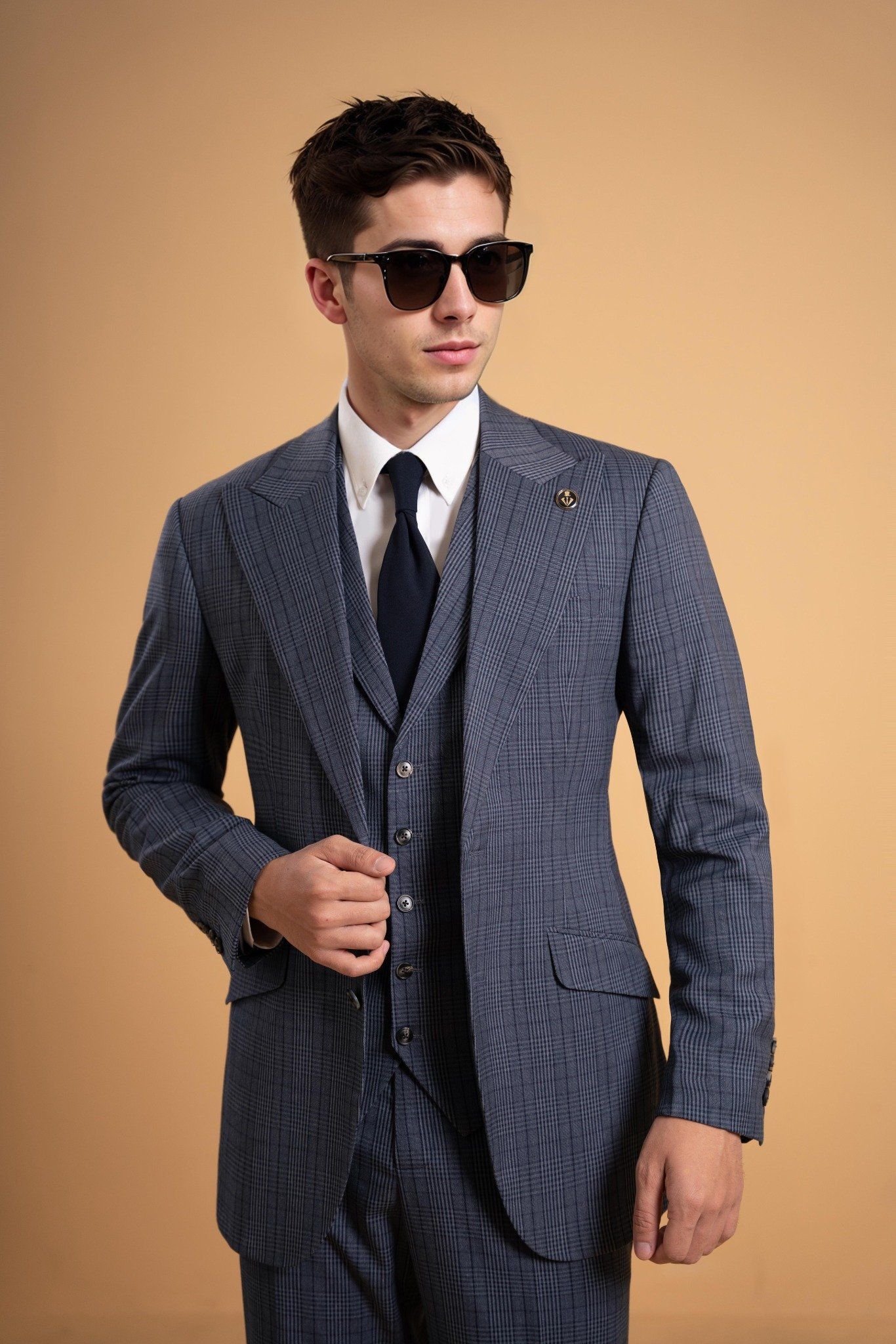 Áo vest xanh ghi kẻ - AV374