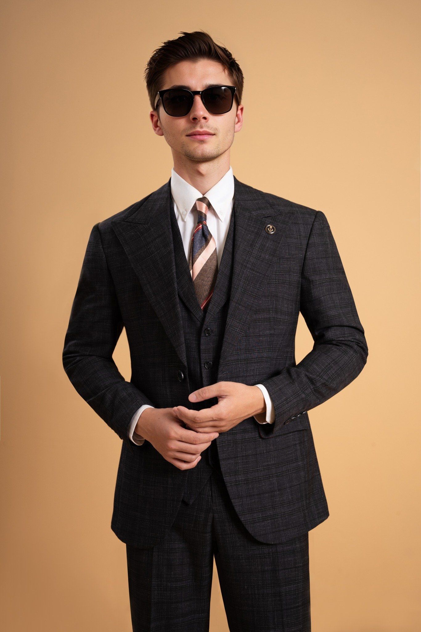 Áo vest xanh kẻ xước - AV357
