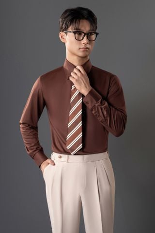 Sơ mi nâu trơn - SMC160N