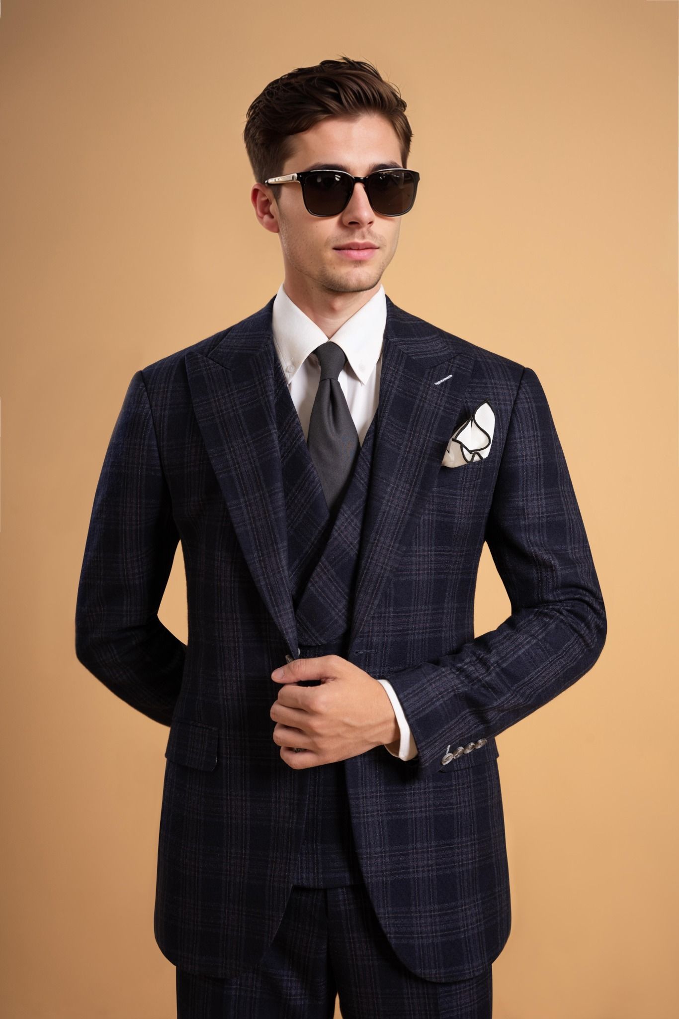 Áo vest xanh kẻ - AV388