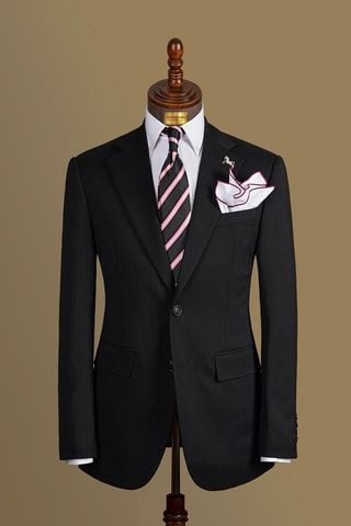 Áo Vest Adam Đen 2 Khuy Họa Tiết Herringbone - Av332