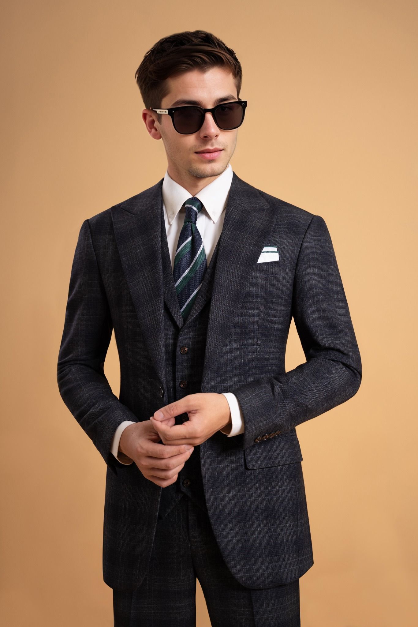 Áo Vest Adam Xanh Ghi Kẻ - Av303