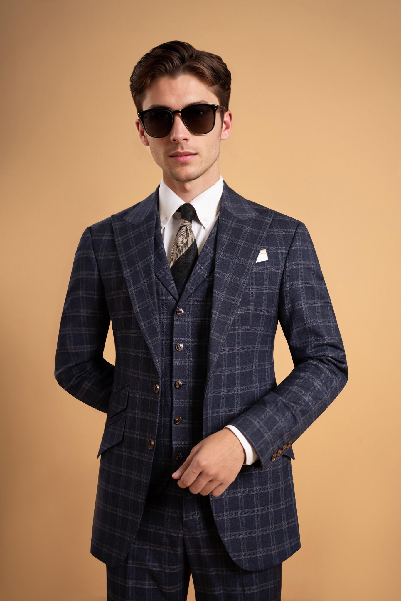 Áo Vest Adam Xanh Kẻ Ô - Av298