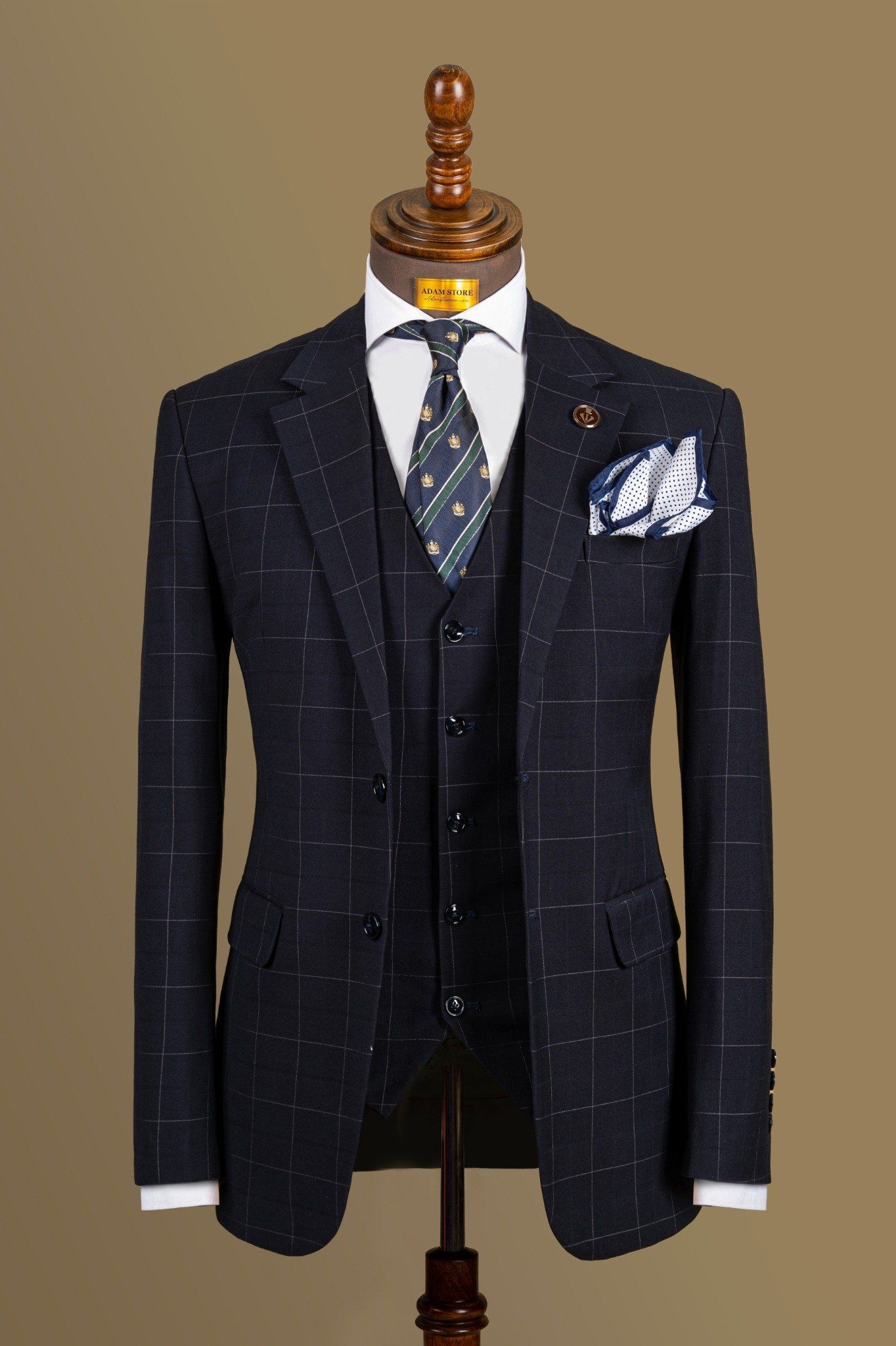 Áo Vest Adam Xanh Tím Than Kẻ Ô - Av245