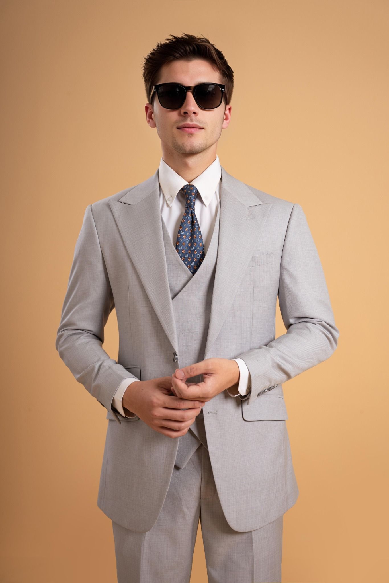 Áo Vest Ghi Sáng Trơn - Av311