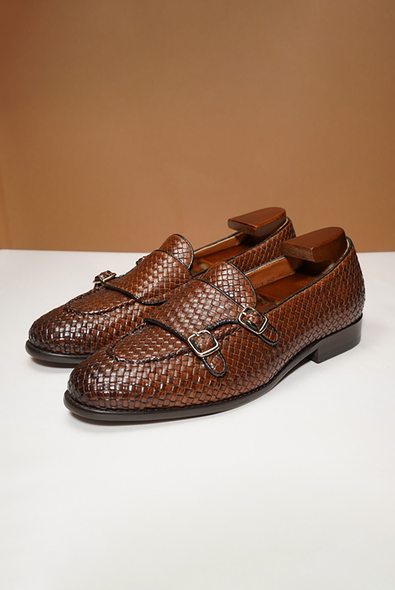 Giày Monk Strap nâu đan - GTX001DN