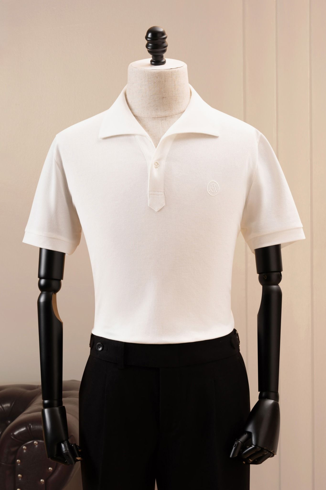 Áo polo trắng cổ kiểu - AP175T